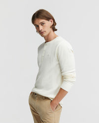 HENRY ORGANIC COTTON WAFFLE LONG SLEEVE TEE MENS KNITS