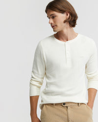 HENRY ORGANIC COTTON WAFFLE LONG SLEEVE TEE MENS KNITS