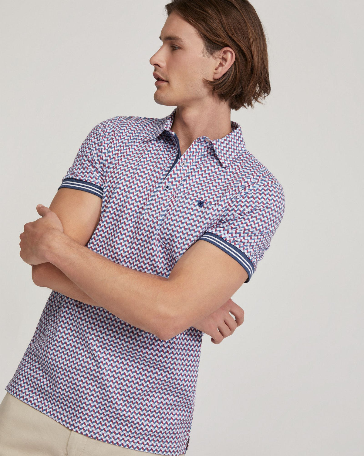 Milo Cotton Jersey Printed Polo MENS KNITS