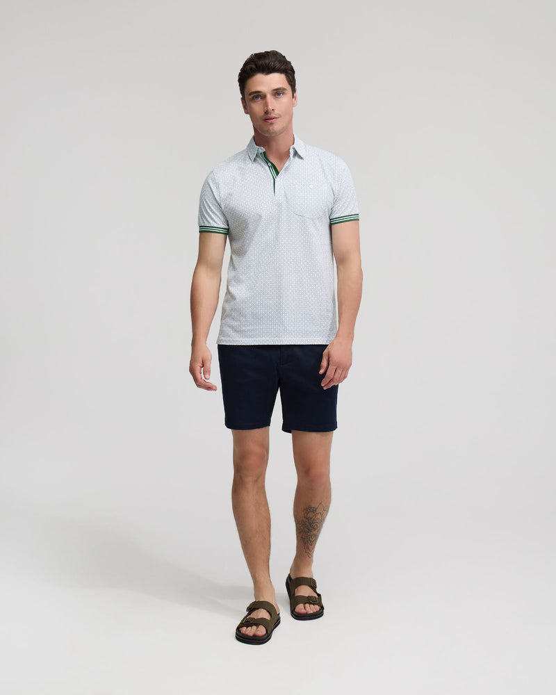 Milo Cotton Jersey Printed Polo - Available ~ 1-2 weeks MENS KNITS