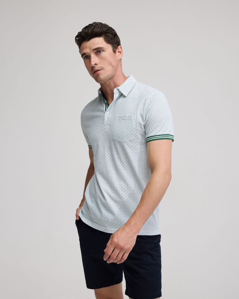 Milo Cotton Jersey Printed Polo - Available ~ 1-2 weeks MENS KNITS