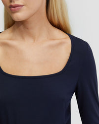 CASSIE SQUARE NECK LONG SLEEVE T-SHIRT - AVAILABLE ~ 1-2 weeks WOMENS TOPS