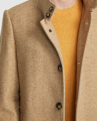 DUNBAR HERRINGBONE WOOL RICH COAT MENS JACKETS AND COATS