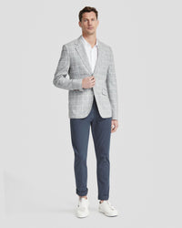 BLAKE LINEN BLEND CHECK BLAZER MENS JACKETS AND COATS