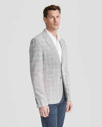 BLAKE LINEN BLEND CHECK BLAZER MENS JACKETS AND COATS