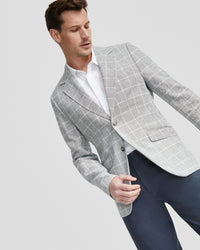 BLAKE LINEN BLEND CHECK BLAZER MENS JACKETS AND COATS