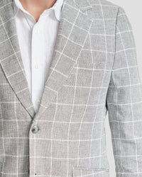 BLAKE LINEN BLEND CHECK BLAZER MENS JACKETS AND COATS