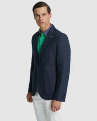 MILTON LINEN BLAZER WITH PEAK LAPEL - AVAILABLE ~ 1-2 weeks MENS JACKETS AND COATS