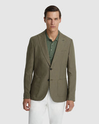 MILTON LINEN BLAZER WITH PEAK LAPEL - AVAILABLE ~ 1-2 weeks MENS JACKETS AND COATS