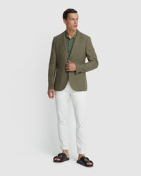 MILTON LINEN BLAZER WITH PEAK LAPEL - AVAILABLE ~ 1-2 weeks MENS JACKETS AND COATS