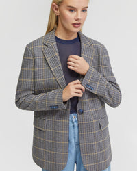 WILLOW WOOL RICH CHECK BLAZER WOMENS SUITS JKTS COATS