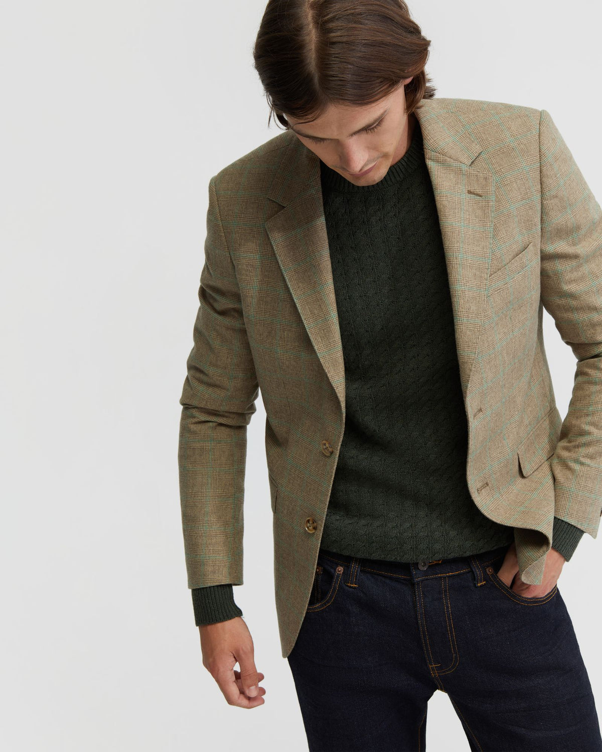 BLAKE WOOL RICH CHECK BLAZER MENS JACKETS AND COATS