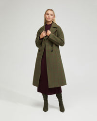 ANNA WOOL RICH CHECK COAT WOMENS SUITS JKTS COATS