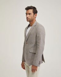 BLAKE LINEN BLEND CHECK BLAZER MENS JACKETS AND COATS