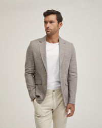 BLAKE LINEN BLEND CHECK BLAZER MENS JACKETS AND COATS