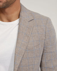 BLAKE LINEN BLEND CHECK BLAZER MENS JACKETS AND COATS