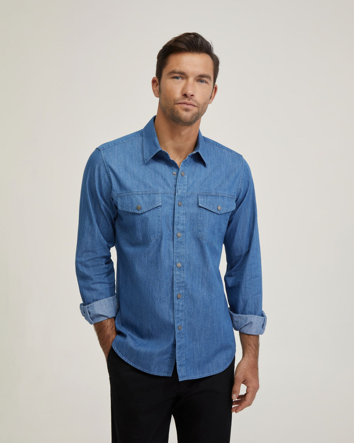 REGULAR FIT DENIM SHIRT MENS SHIRTS