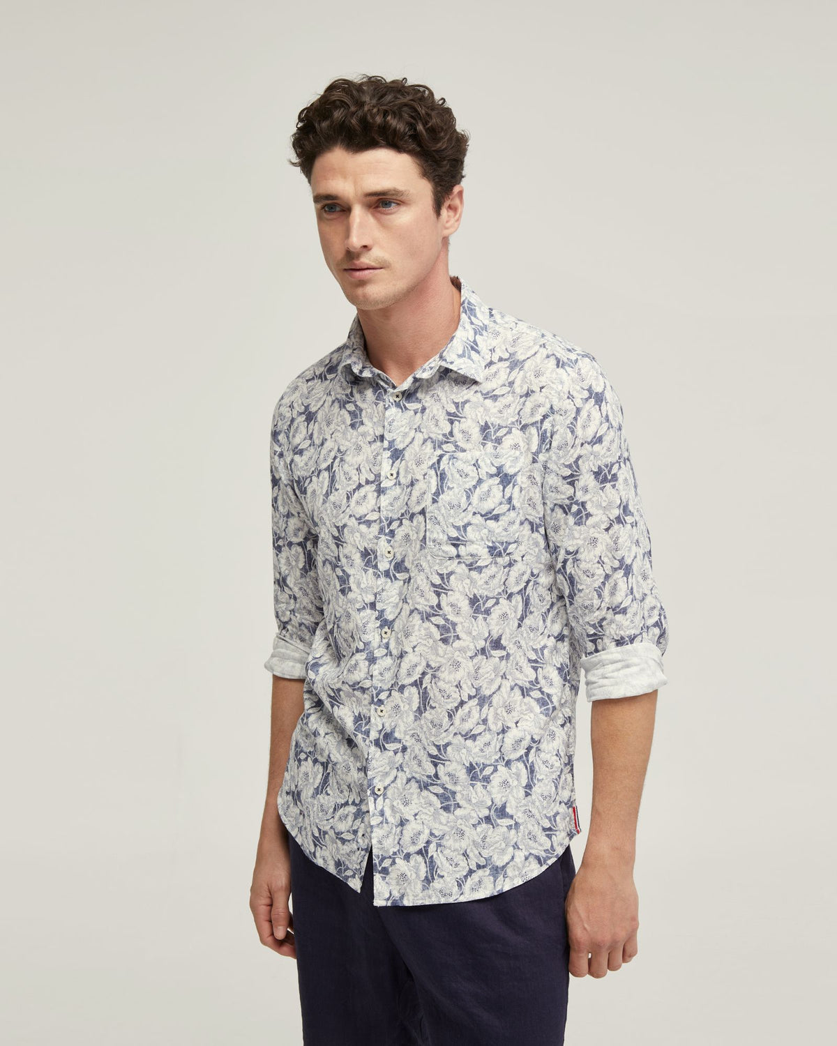 HOLLOWAY LINEN BLEND PRINTED SHIRT MENS SHIRTS