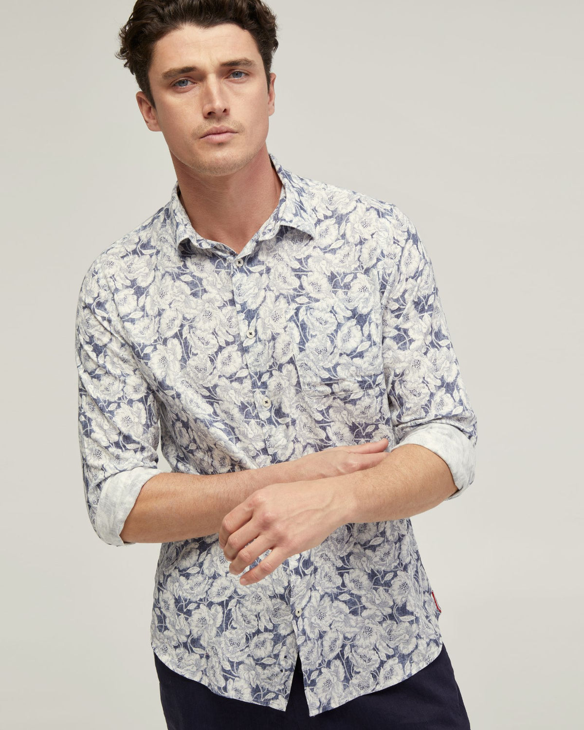 HOLLOWAY LINEN BLEND PRINTED SHIRT MENS SHIRTS