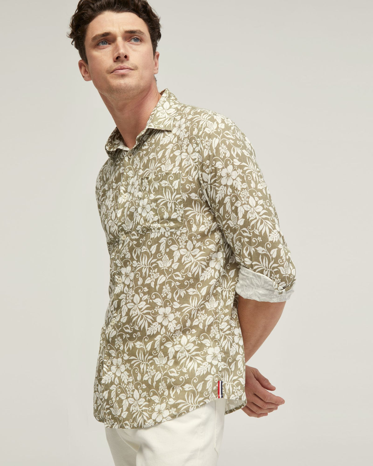 HOLLOWAY LINEN BLEND PRINTED SHIRT MENS SHIRTS