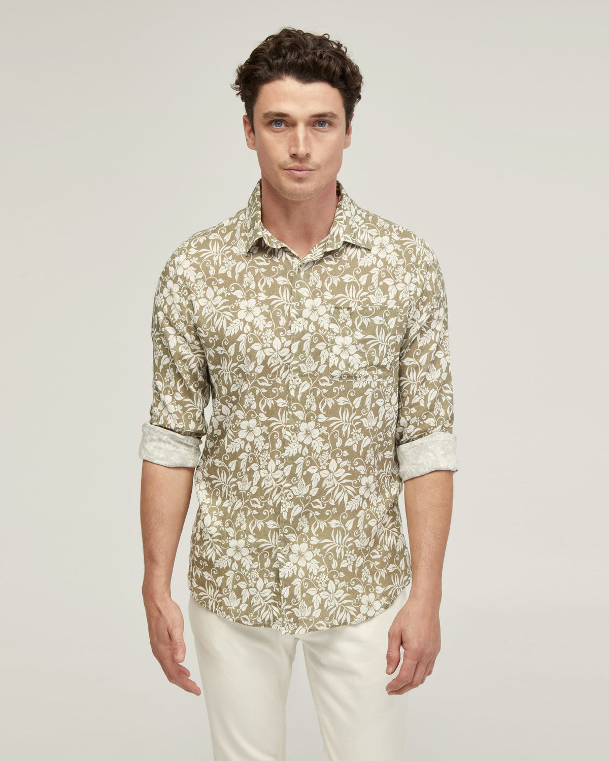 HOLLOWAY LINEN BLEND PRINTED SHIRT MENS SHIRTS