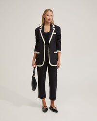 WILLOW LINEN JACKET WITH CONTRAST TRIM WOMENS SUITS JKTS COATS