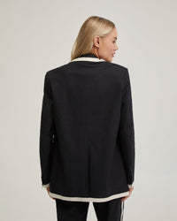 WILLOW LINEN JACKET WITH CONTRAST TRIM WOMENS SUITS JKTS COATS