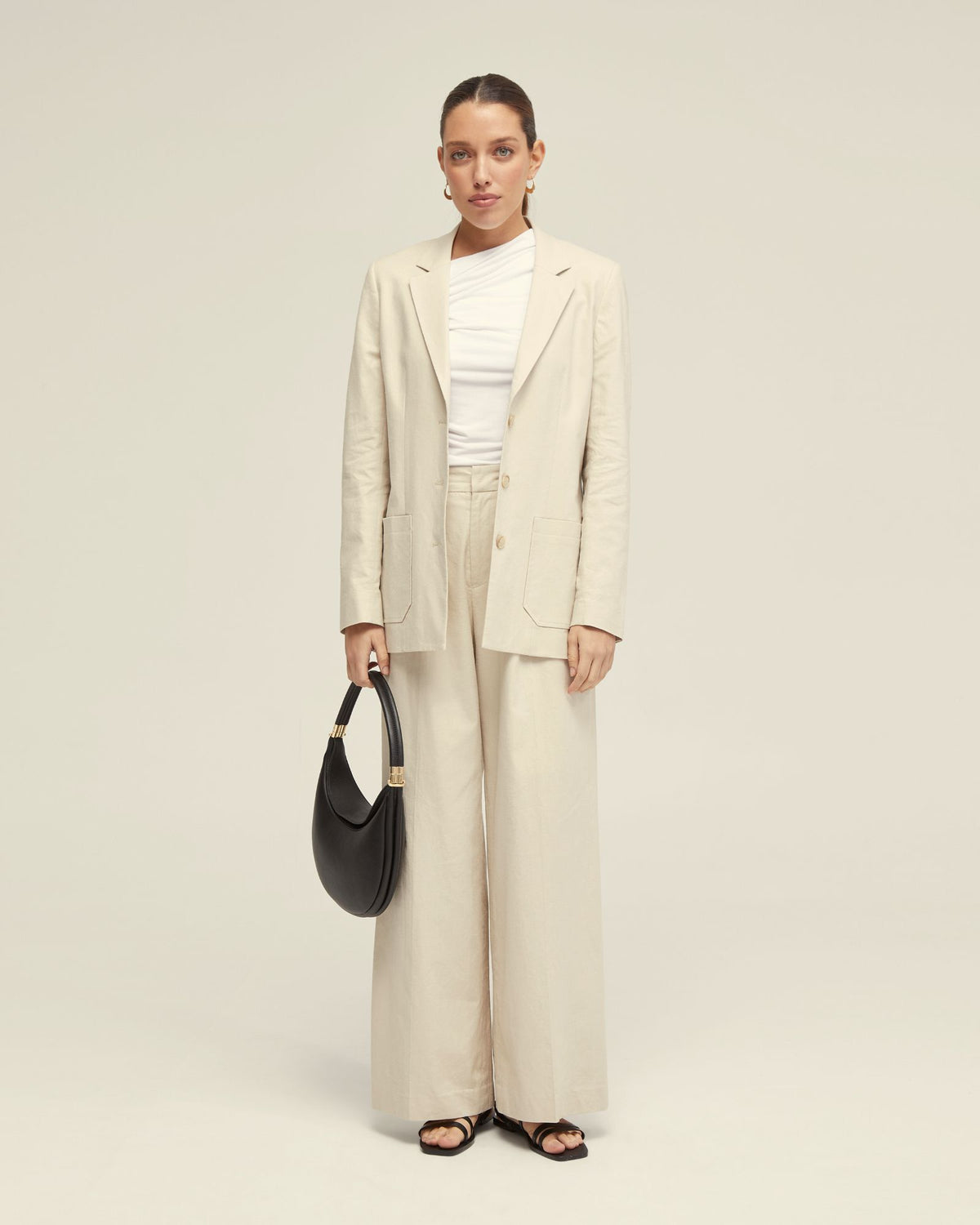 JUNE 3 BUTTON LINEN JACKET WOMENS SUITS JKTS COATS