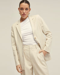 JUNE 3 BUTTON LINEN JACKET WOMENS SUITS JKTS COATS