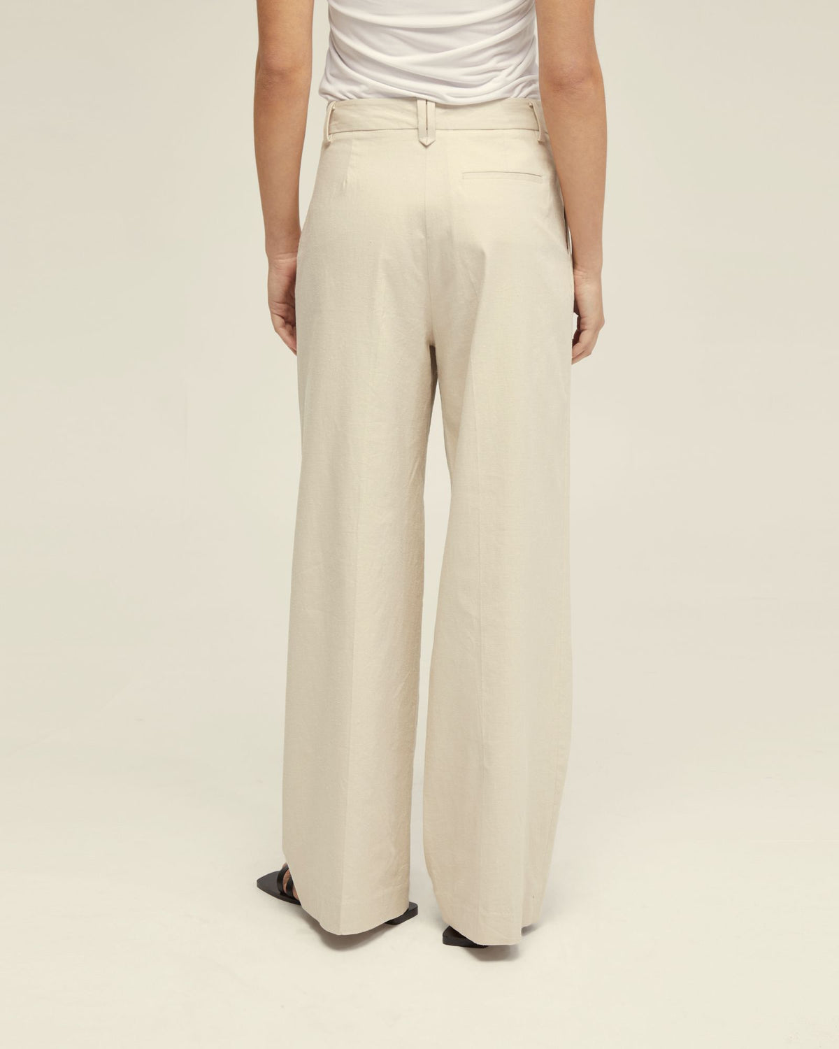 SONIA PLEAT FRONT LINEN PANTS WOMENS PANTS