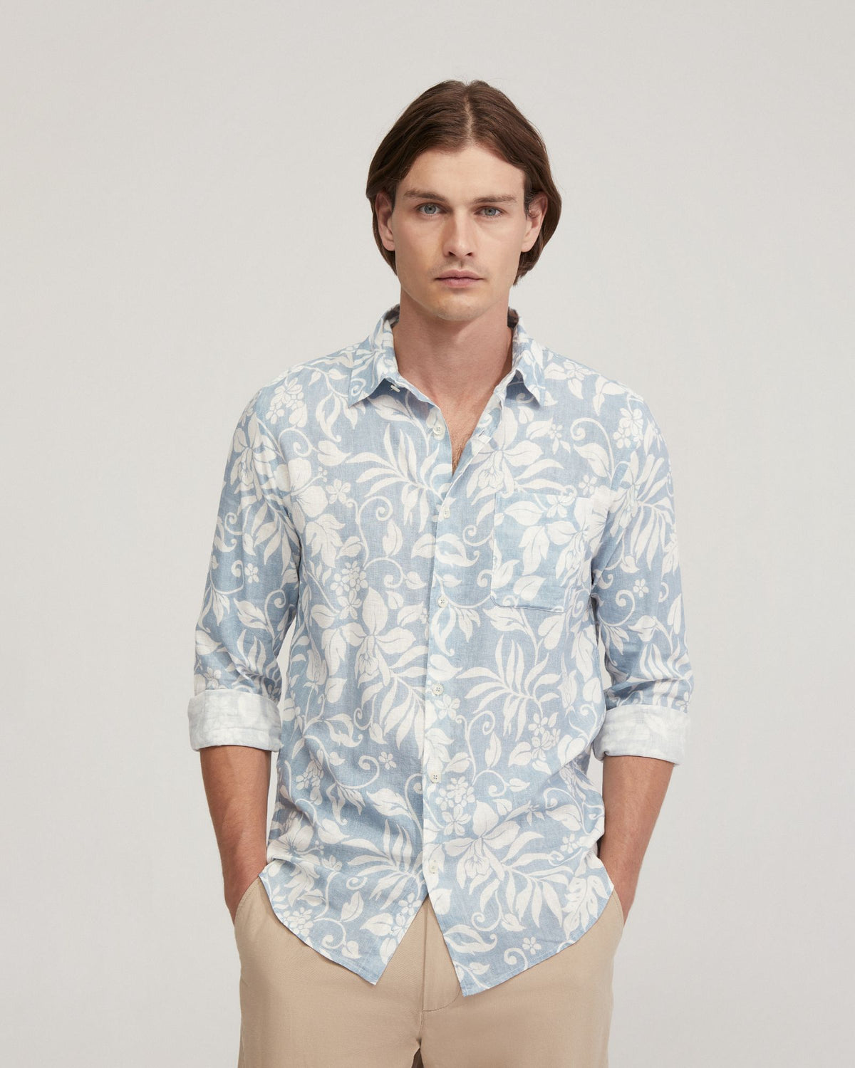 Holloway Linen Blend Printed Shirt - Available ~ 1-2 weeks MENS SHIRTS