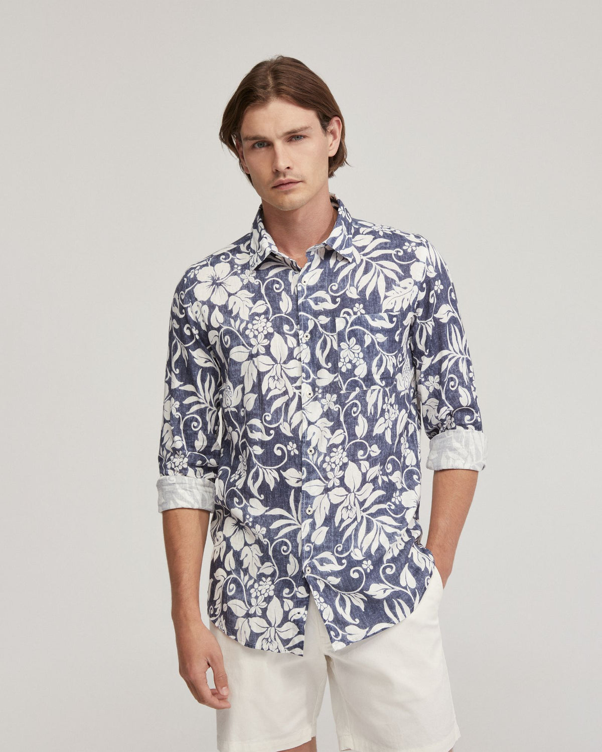 Holloway Linen Blend Printed Shirt - Available ~ 1-2 weeks MENS SHIRTS