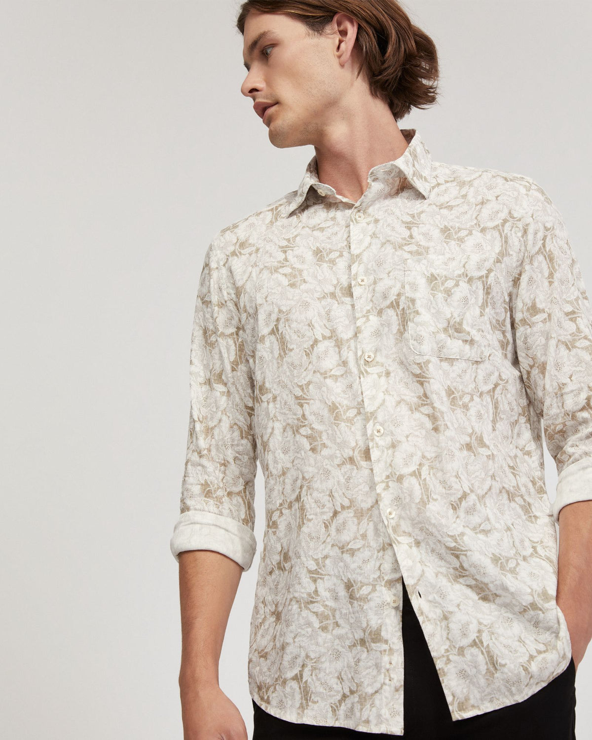 Holloway Linen Blend Printed Shirt - Available ~ 1-2 weeks MENS SHIRTS