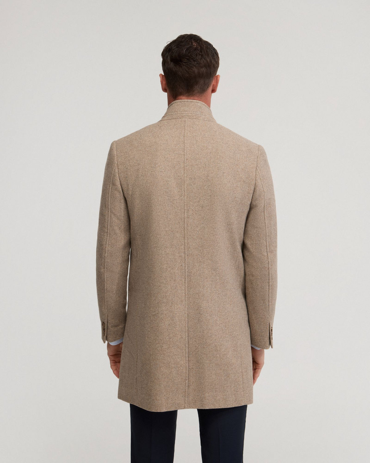 Austin Herringbone Wool Overcoat - Available ~ 1-2 weeks MENS JACKETS AND COATS