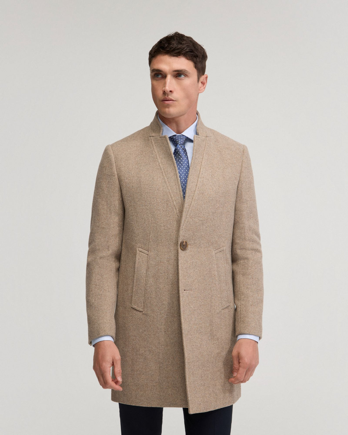 Austin Herringbone Wool Overcoat - Available ~ 1-2 weeks MENS JACKETS AND COATS