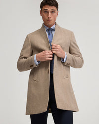 Austin Herringbone Wool Overcoat - Available ~ 1-2 weeks MENS JACKETS AND COATS