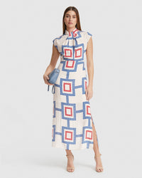 INGRID GEO PRINT DRESS WOMENS DRESSES