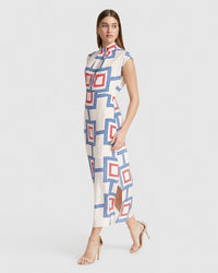 INGRID GEO PRINT DRESS WOMENS DRESSES