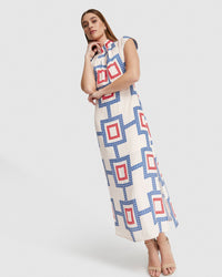 INGRID GEO PRINT DRESS WOMENS DRESSES