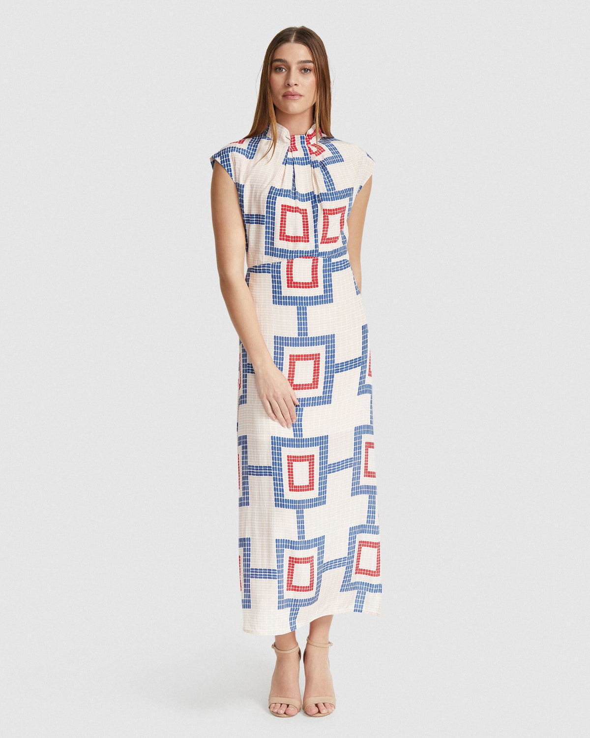 INGRID GEO PRINT DRESS WOMENS DRESSES