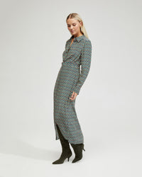 DIANNE ZIGZAG PRINT SHIRT DRESS WOMENS DRESSES