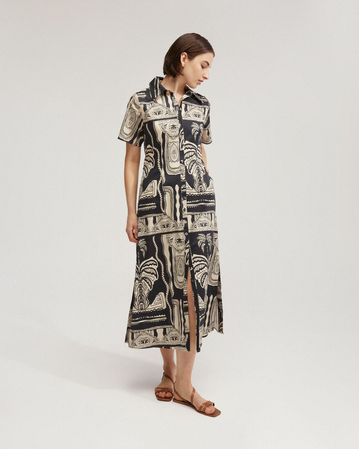 Printed shirt dress online