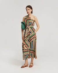 SAMINA PRINTED ONE-SHOULDER DRESS WOMENS DRESSES