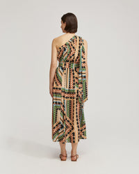 SAMINA PRINTED ONE-SHOULDER DRESS WOMENS DRESSES