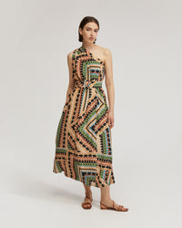 SAMINA PRINTED ONE-SHOULDER DRESS WOMENS DRESSES