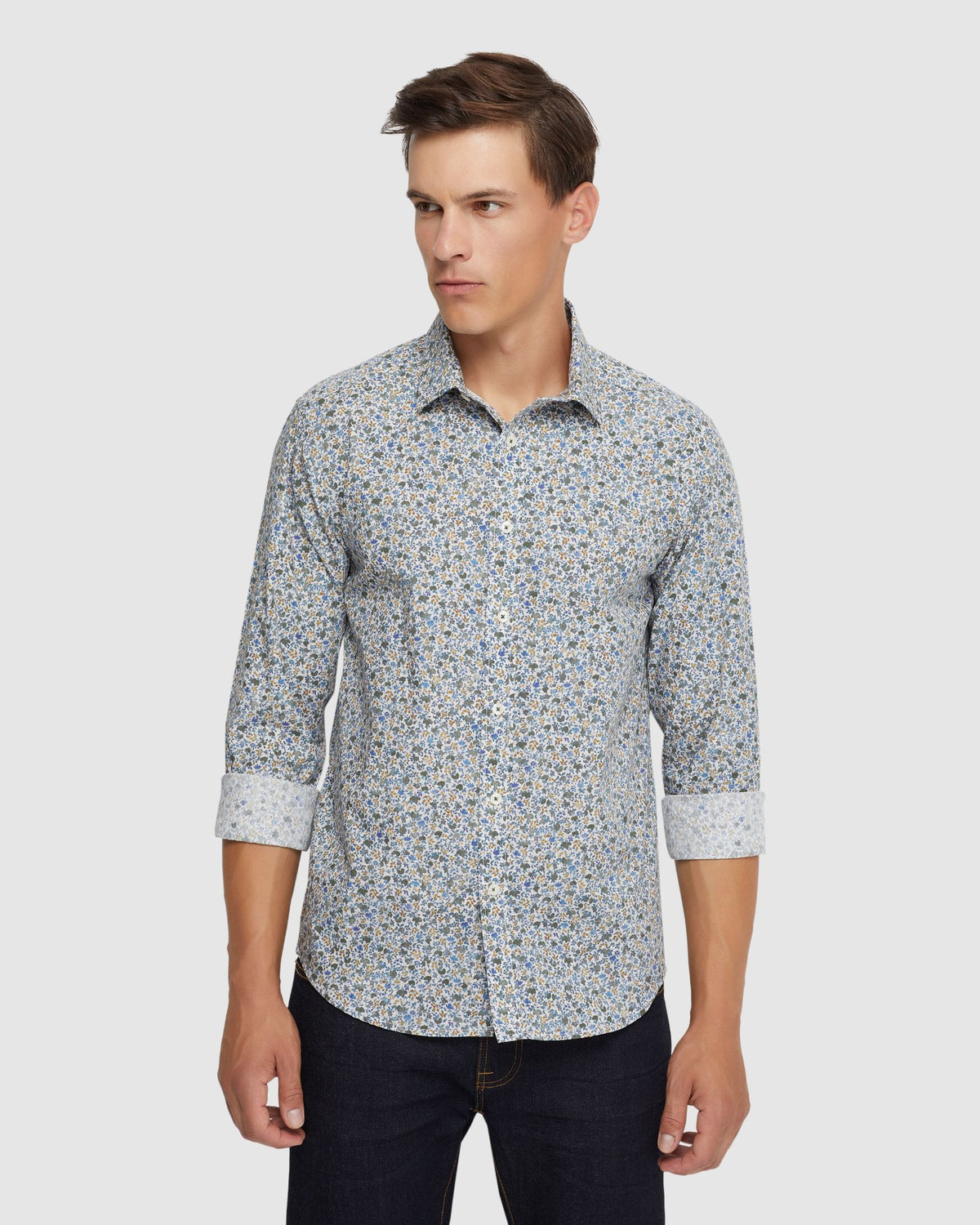 KENTON FLORAL PRINT COTTON SHIRT MENS SHIRTS