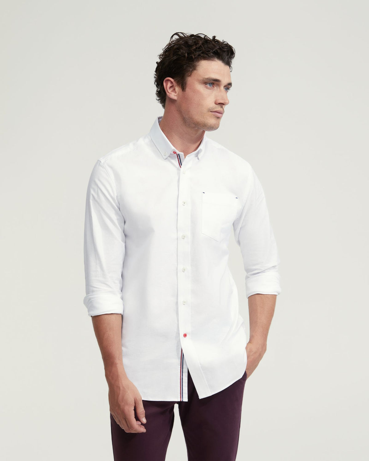 STRATTON OXFORD WEAVE COTTON SHIRT MENS SHIRTS