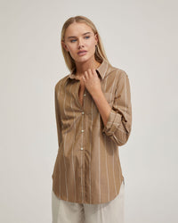 ARIEL STRIPED COTTON SHIRT WOMENS SHIRTS