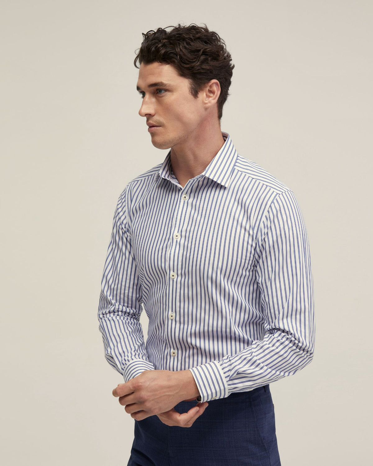 BECKTON STRIPED COTTON SHIRT MENS SHIRTS