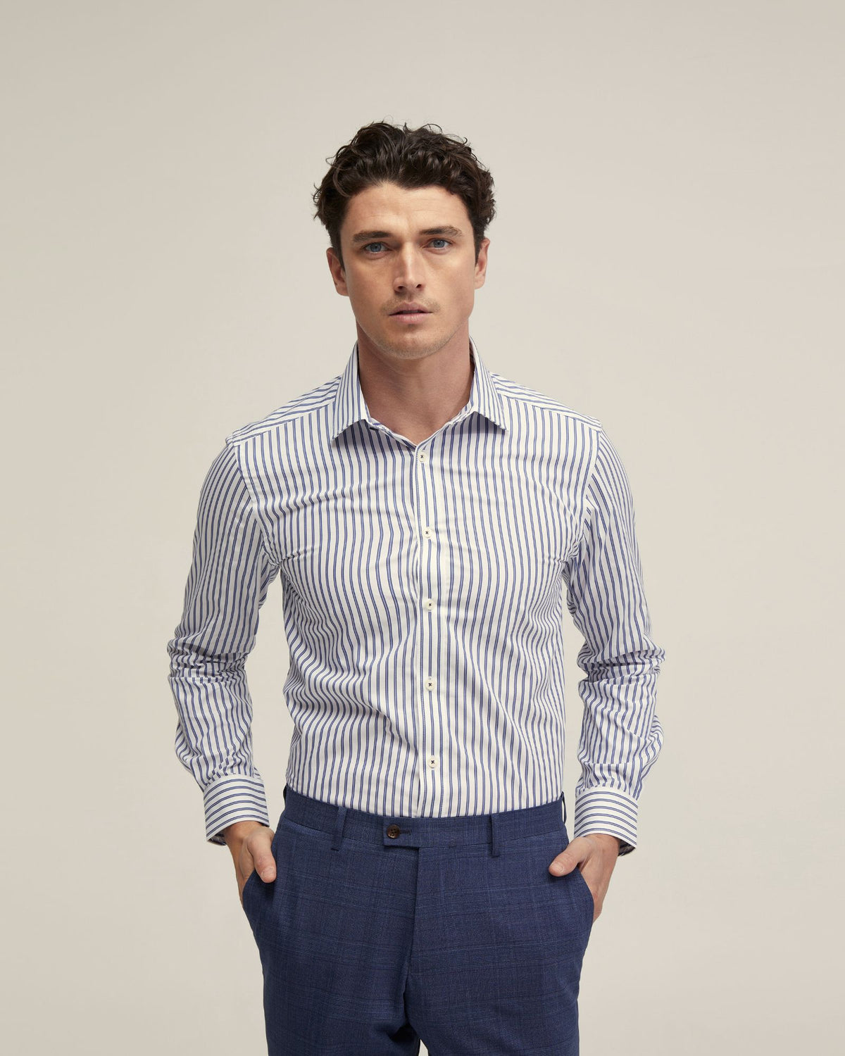 BECKTON STRIPED COTTON SHIRT MENS SHIRTS